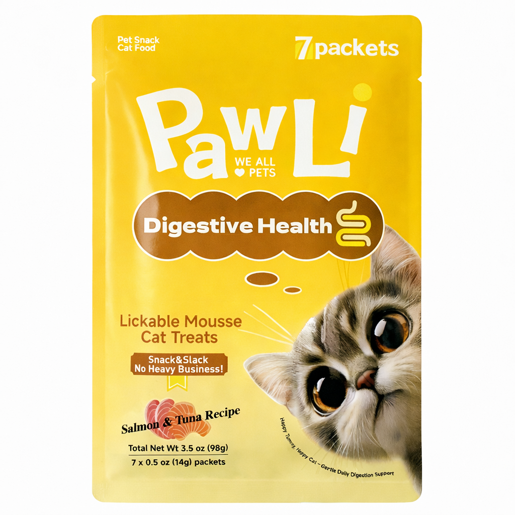 PawLi Digestive Health Lickable Cat Treats – 0.5 oz, 7 Tubes