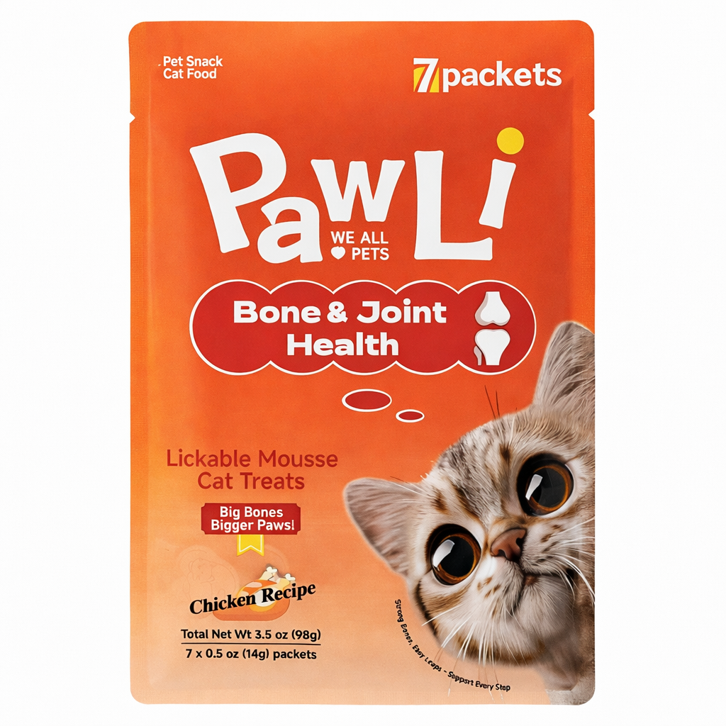 Pawli Bone & Joint Health Lickable Cat Treats – 0.5 oz, 7 Tubes