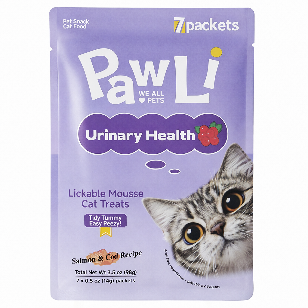 Pawli Urinary Health Lickable Cat Treats – 0.5 oz, 7 Tubes