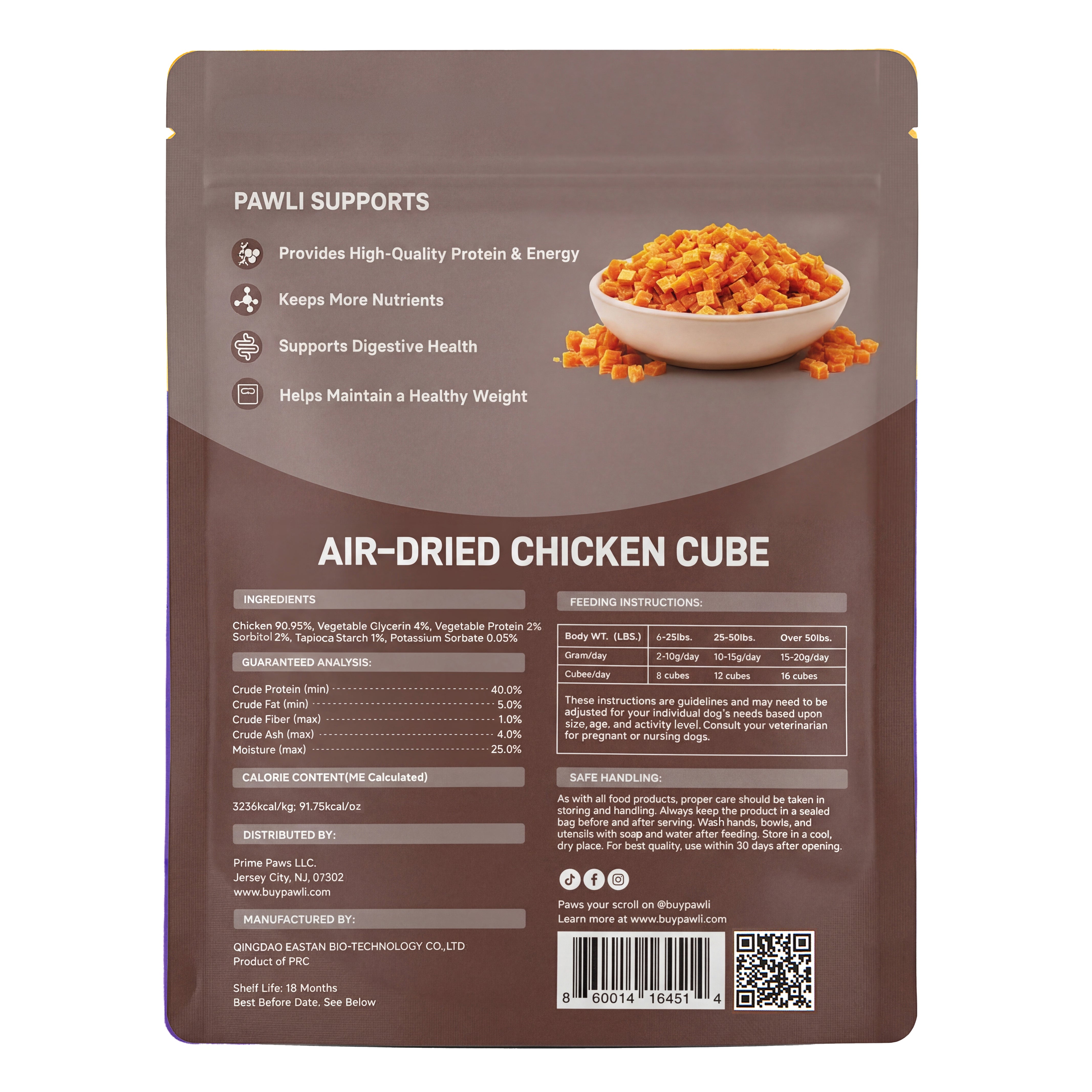 Air-Dried Chicken Cube Treats for Dogs | PAWLI
