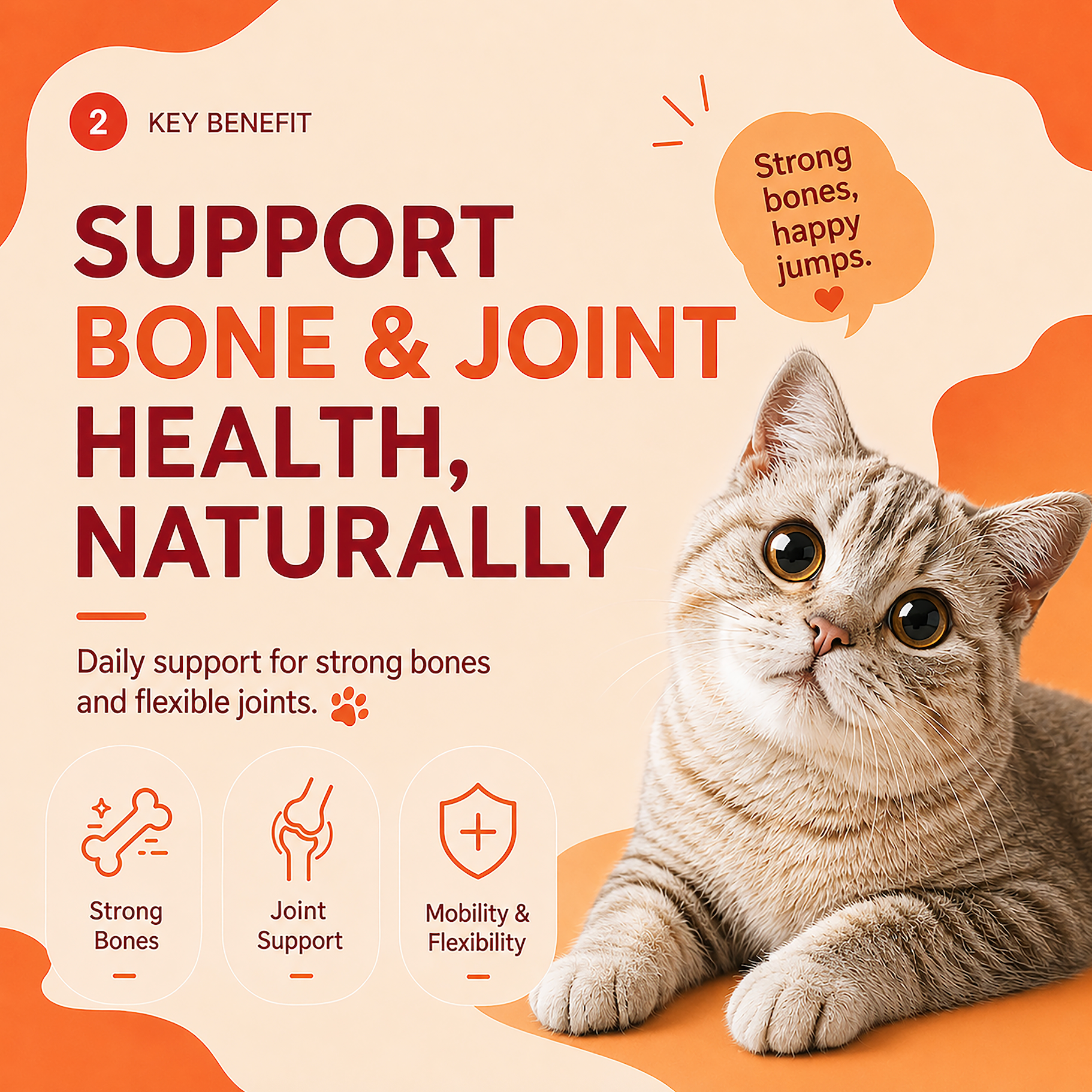 PAWLI Bone & Joint Health Lickable Cat Treats – 0.5 oz, 7 Tubes