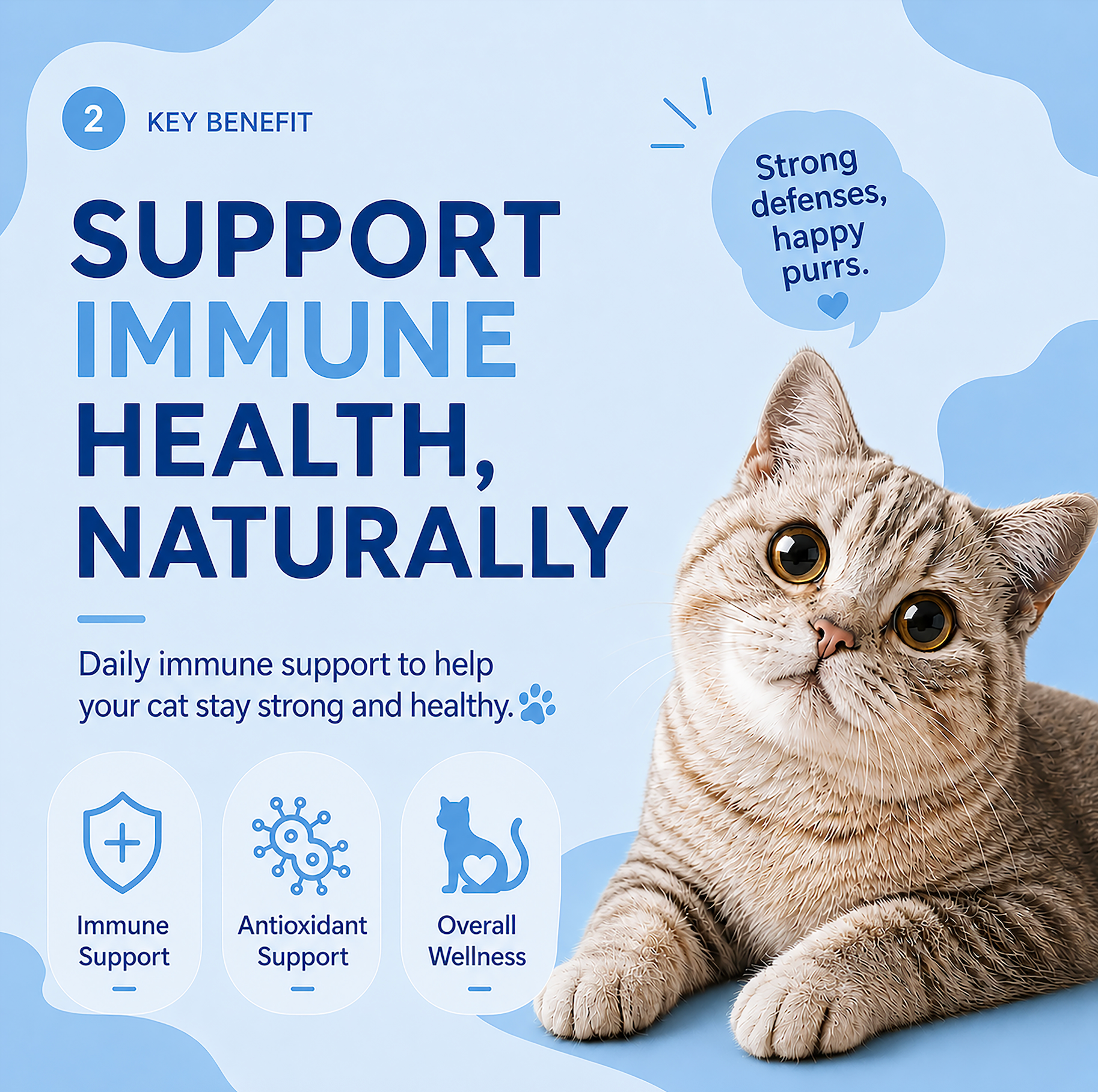 PAWLI Immune Support Lickable Cat Treats – 0.5 oz, 7 Tubes