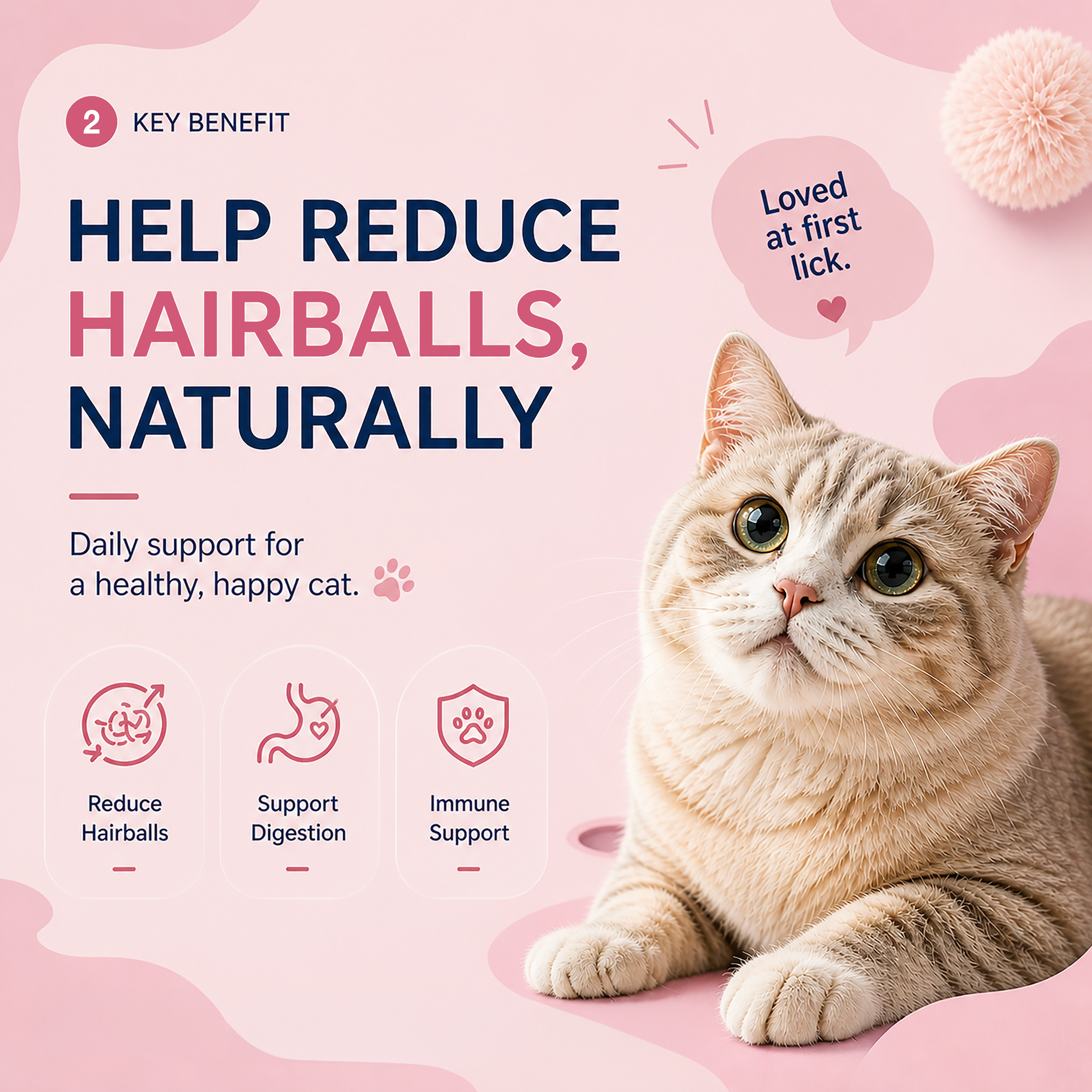 PAWLI Hairball Control Lickable Cat Treats – 0.5 oz, 7 Tubes