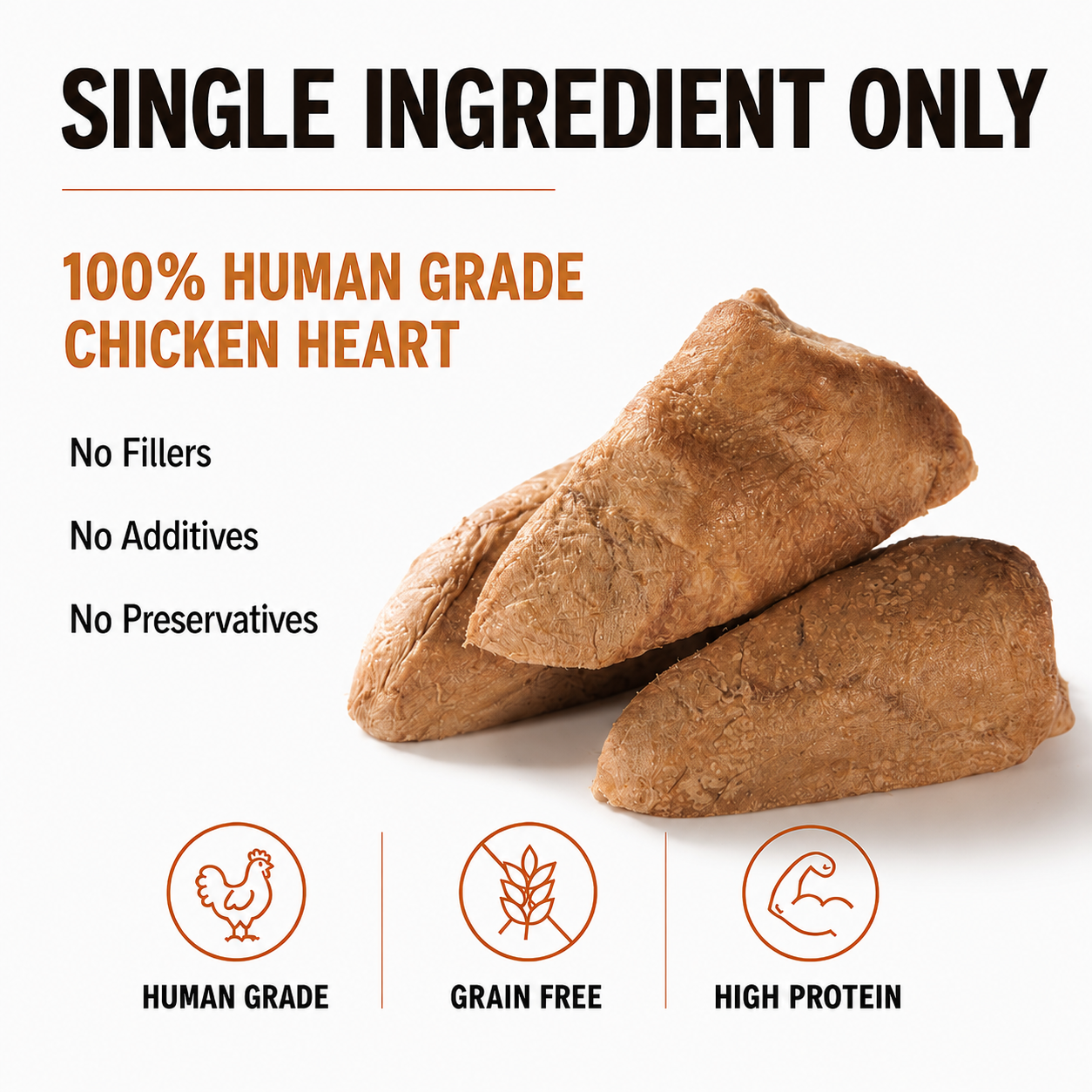 Freeze-Dried Chicken Heart Treats for Dogs & Cats | PAWLI