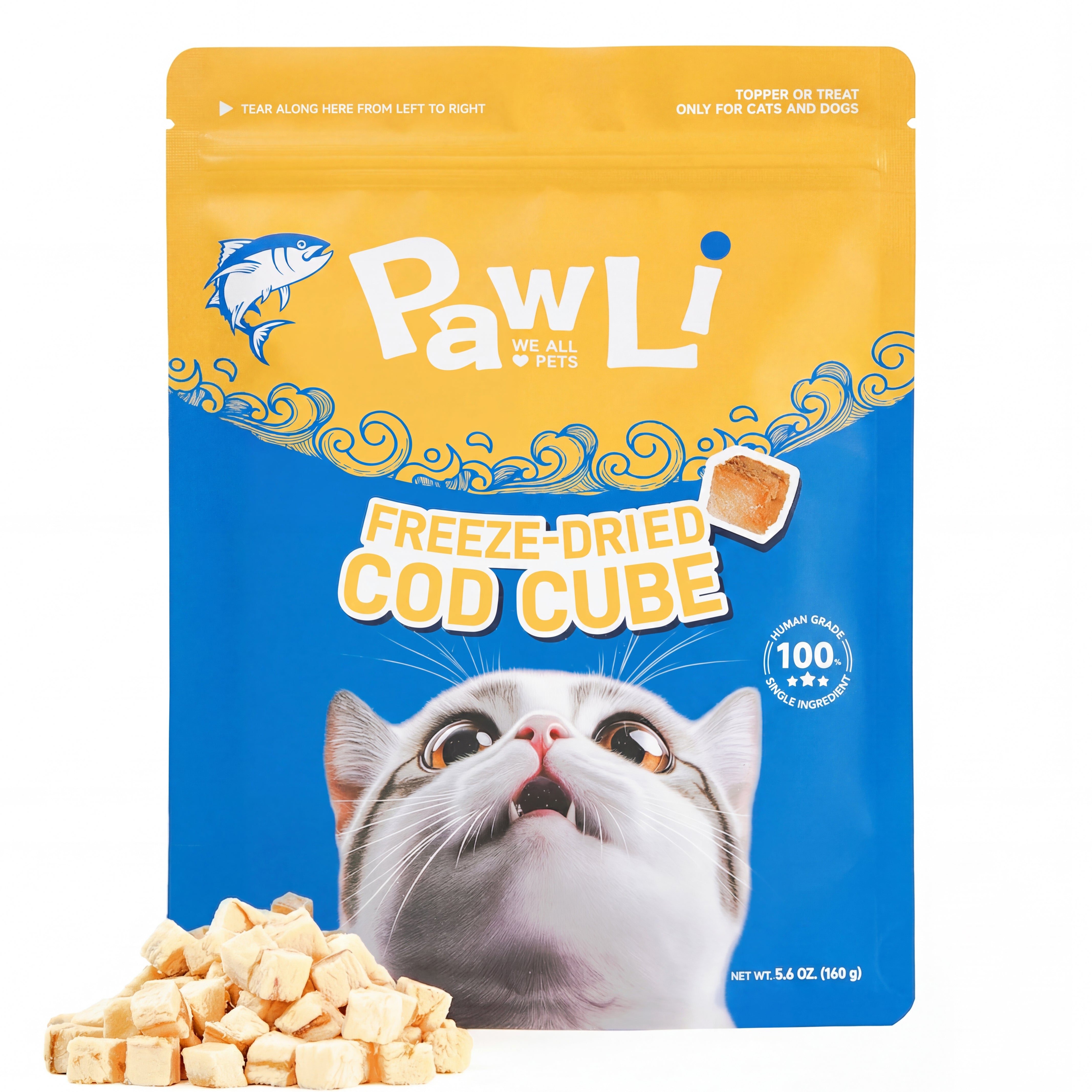 Freeze-Dried Cod Cube Treats for Dogs & Cats | PAWLI
