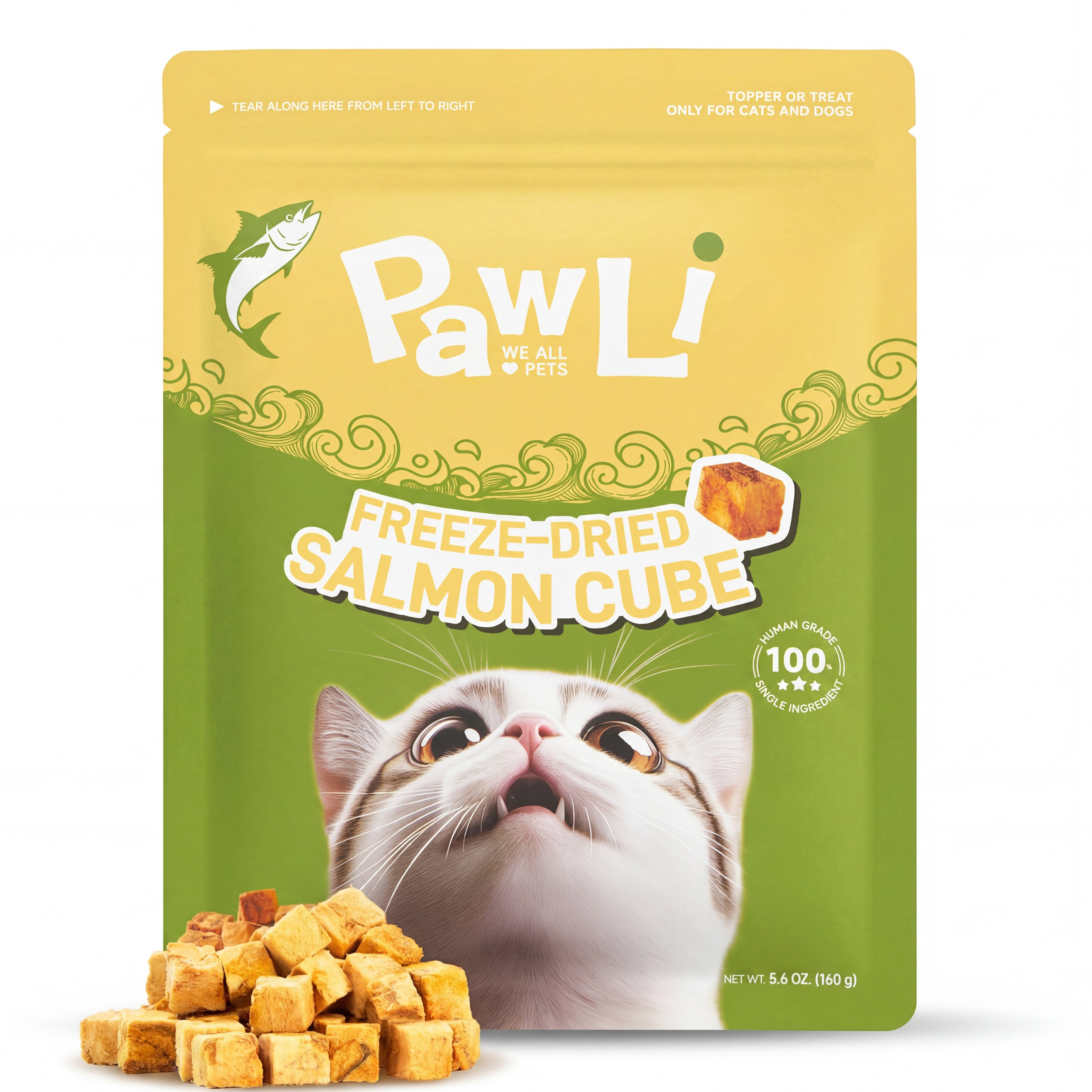 Freeze-Dried Salmon Cube Treats for Dogs & Cats | PAWLI